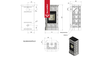 KRATKI kachlová kamna BLANKA 8 krémová