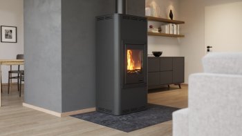 HS FLAMINGO krbová kamna AQUAFLAM 7 s výměníkem manuální regulace černá