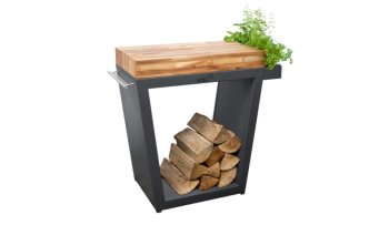 ARTISS Stůl Grafit velký zkosený 80 x 45 x 91 cm - dřevo