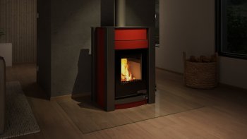 HS FLAMINGO krbová kamna AQUAFLAM VARIO KALMAR 11/7 kW - červená