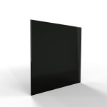 Sklo pod kamna - FLAMINGO Čtverec 1000x1000 mm, černé, fazeta / 6 mm