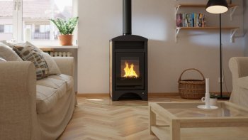 HS FLAMINGO krbová kamna AQUAFLAM VARIO BARMA 11/5 kW - Ořech - elektronická regulace