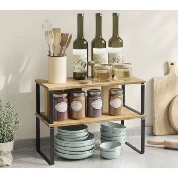 RUHHY 25661 Bambusová kuchyňská polička 2 ks