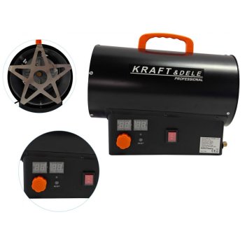 Kraft&Dele plynový ohřívač KD11700 s termostatem a regulátorem tlaku - 25 kW