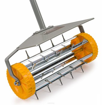 POWERMAT Ruční provzdušňovač trávníku s kolečky PM-AR-34T