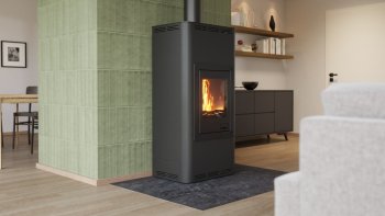 HS FLAMINGO krbová kamna AQUAFLAM 7 s výměníkem manuální regulace černá