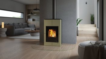 HS FLAMINGO krbová kamna AQUAFLAM VARIO SAPORO 11/5 kW - olivová - elektronická regulace