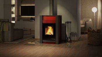 HS FLAMINGO krbová kamna AQUAFLAM VARIO KALMAR 11/7 kW - červená