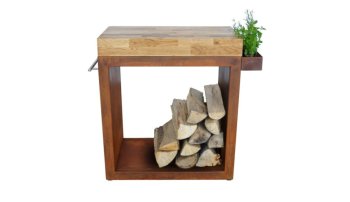 ARTISS Stůl Corten velký 80 x 45 x 91 cm - dřevo