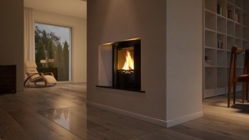 HS FLAMINGO krbová vložka AQUAFLAM 17 PANORAMA s výměníkem a základní regulací