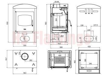 HS FLAMINGO krbová kamna STAVANGER - černá/šedá