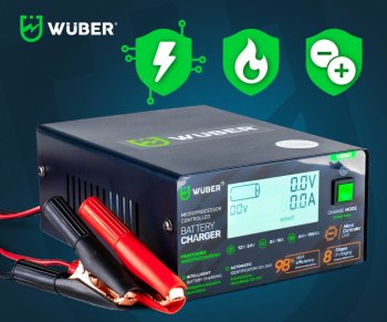 WUBER Mikroprocesorová nabíječka baterií 12/24V 10A W30561