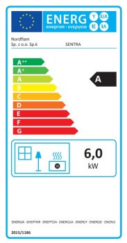 Kachlová kamna NORDflam SENTRA, 6 kW, krémová