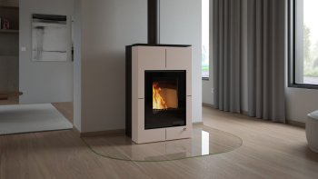 HS FLAMINGO krbová kamna AQUAFLAM VARIO SAPORO 11/7 kW - krémová - elektronická regulace