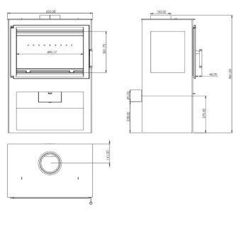 Krbová kamna NORDflam MARSALA, 9,5 kW, černá