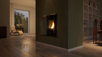 HS FLAMINGO krbová vložka AQUAFLAM 12 PANORAMA s výměníkem a základní regulací