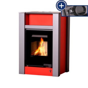 HS FLAMINGO krbová kamna AQUAFLAM VARIO LEND 11/5 kW - červená - elektronická regulace