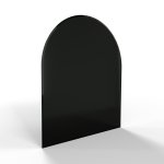Sklo pod kamna - FLAMINGO Oblouk 1000x1200 mm, černé, fazeta / R500 / 6 mm