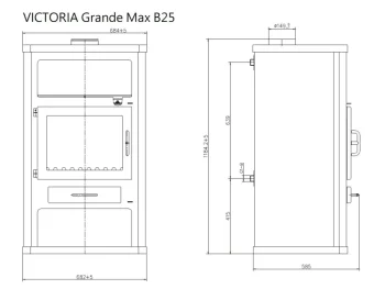 VICTORIA krbová kamna s výměníkem Grande Max B25
