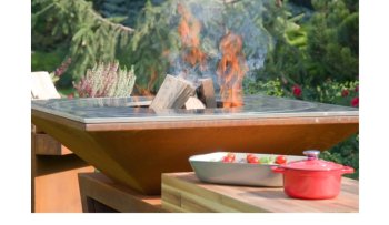 ARTISS Zahradní gril G4 Corten s deskou z uhlíkové oceli