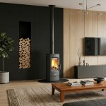 Krbová kamna NORDflam SORA, 7 kW, černá