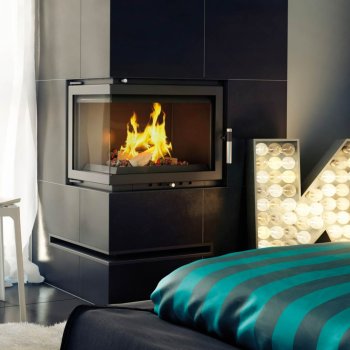 KRATKI Krbová vložka Maja s teplovodním výměníkem 8 kW BS DECO, pravé prosklení