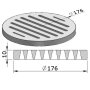 180 mm litinový rošt kulatý