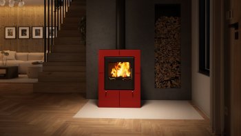HS FLAMINGO krbová kamna EVENES - červená
