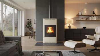 HS FLAMINGO krbová kamna AQUAFLAM 17 s výměníkem základní regulace krémová