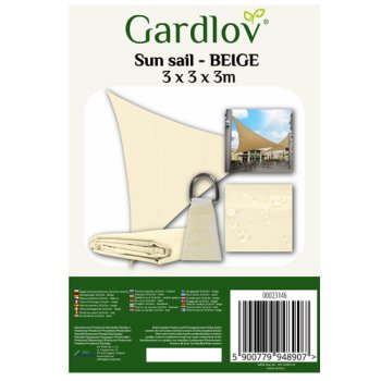 GARDLOV 23146 Stínová plachta 3x3x3 m béžová