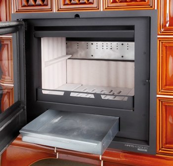 HAAS+SOHN krbová kamna MATERA s výměníkem - černá, kachle medovník