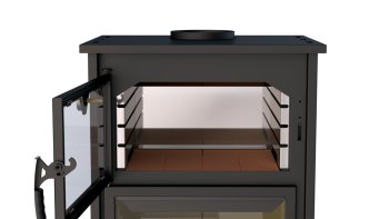 Krbová kamna BRONPI SUIZA s troubou, 10 kW, černá