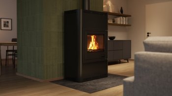 HS FLAMINGO krbová kamna AQUAFLAM 25 s výměníkem manuální regulace černá