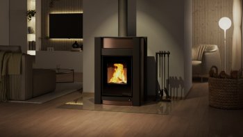 HS FLAMINGO krbová kamna AQUAFLAM VARIO KALMAR 11/5 kW - hnědá sametová