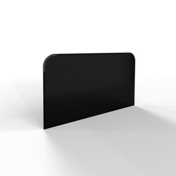 Sklo pod kamna - FLAMINGO Oblouk 1100x600 mm, černé, fazeta / 2xR100 / 6 mm