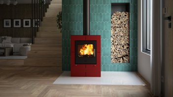 HS FLAMINGO krbová kamna EVENES - červená