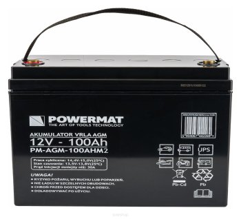 POWERMAT Olověná baterie 12V 100Ah PM-AGM-100AHM2