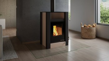 HS FLAMINGO krbová kamna AQUAFLAM VARIO LEND 11/7 kW - krémová - elektronická regulace