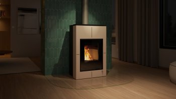 HS FLAMINGO krbová kamna AQUAFLAM VARIO SAPORO 11/7 kW - krémová - elektronická regulace