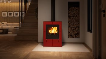 HS FLAMINGO krbová kamna EVENES - červená