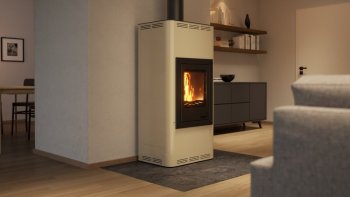 HS FLAMINGO krbová kamna AQUAFLAM 12 s výměníkem základní regulace krémová