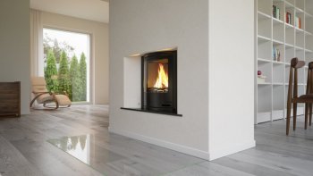 HS FLAMINGO krbová vložka AQUAFLAM 17 PANORAMA s výměníkem a základní regulací