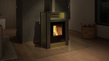 HS FLAMINGO krbová kamna AQUAFLAM VARIO LEND 11/7 kW - olivová