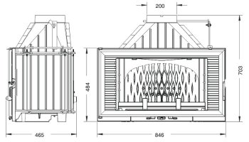 INVICTA krbová vložka 800 Horizontal 9284-75 s klapkou