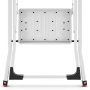 HIGHER Ocelové skládací schůdky – 3 stupně, bílá barva