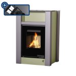 HS FLAMINGO krbová kamna AQUAFLAM VARIO LEND 11/5 kW - olivová - elektronická regulace