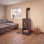 Krbová kamna BLIST ROMA E s výměníkem, 9 kW, červená