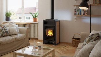 HS FLAMINGO krbová kamna AQUAFLAM VARIO BARMA 11/5 kW - Bělený Dub - elektronická regulace