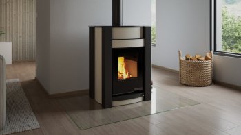 HS FLAMINGO krbová kamna AQUAFLAM VARIO KALMAR 11 kW - krémová (bez výměníku)