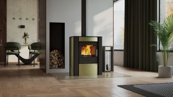 HS FLAMINGO krbová kamna AMOS - olivová